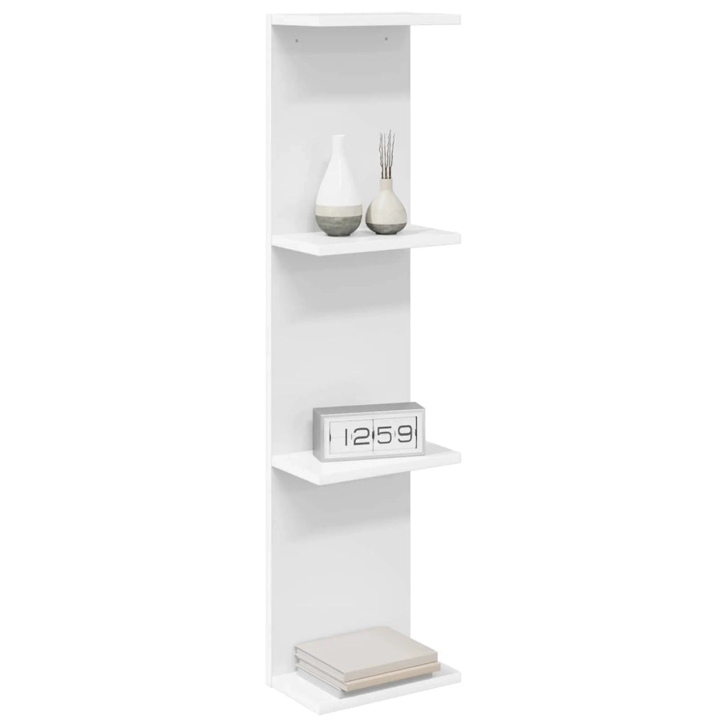 Scaffale da parete 2 pz Bianco 25 x 15 x 100 cm 8012381