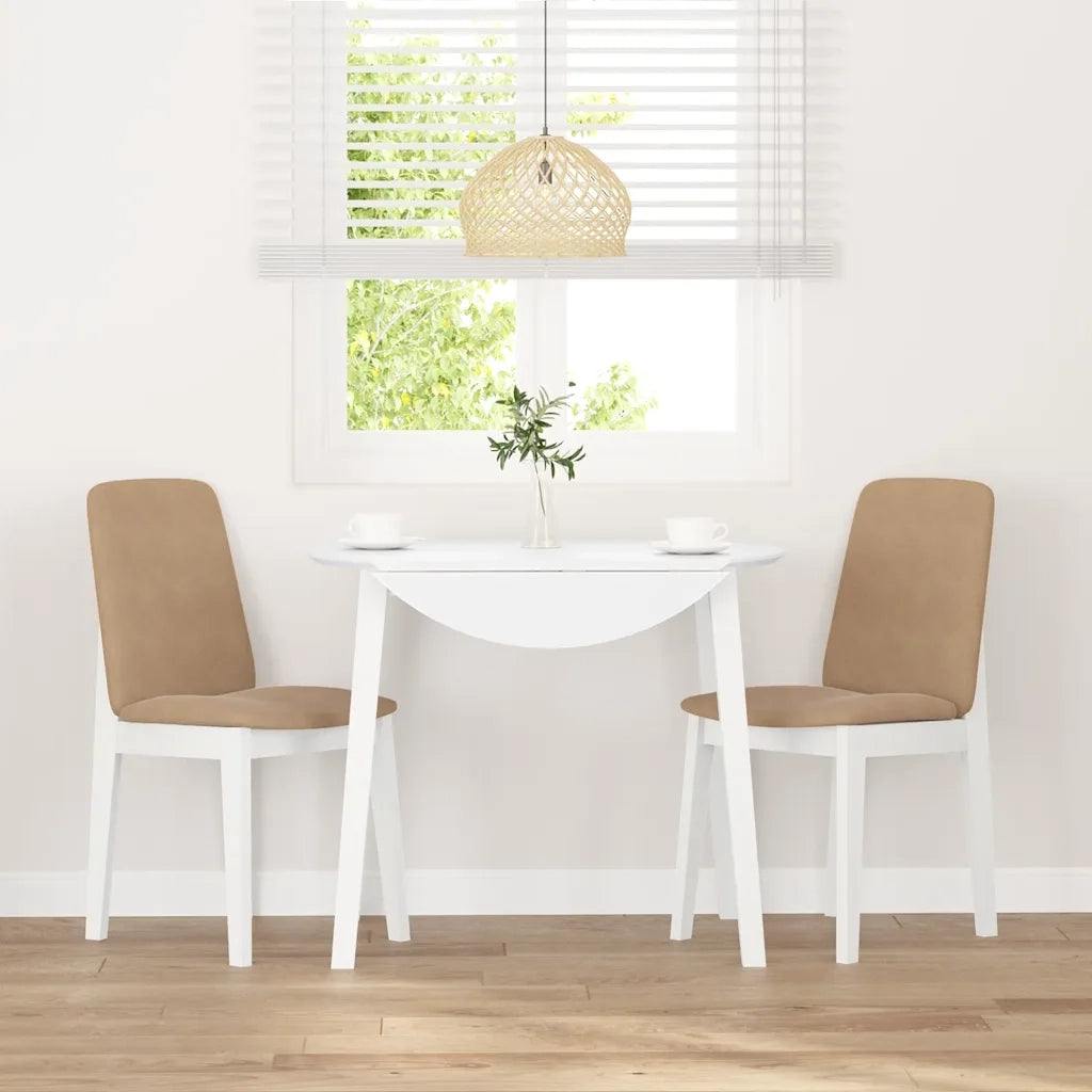 Sedie da Pranzo con Cuscini 2 pz | Sedie da cucina Bianco Legno Massello di Hevea