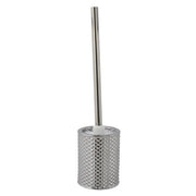 Trade Shop - Porta Scopino Decorato Silver Con Effetto Cuoricini Con Scopino Accessorio Bagno 87820 -