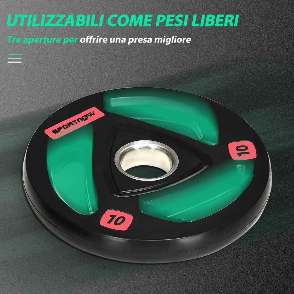 Dischi Pesi 10kg Acciaio Gomma ¨C zephmum ¨C 2x10kg