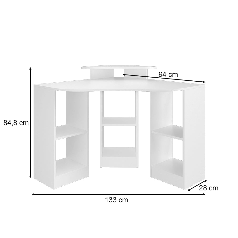 Vicco Scrivania angolare Bianco 94 x 94 cm