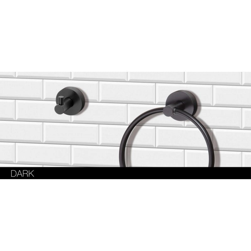 Porta asciugamani ad anello SCURO in ottone nero 17x 19,5 x 5,5 cm / ø15 cm