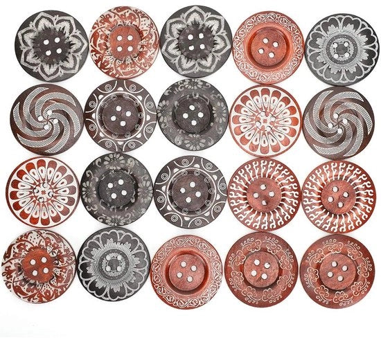 Chiodi decorativi 4 fori legno - 20 pezzi misti - chiodi rotondi - chiodi decorativi - accessori di abbigliamento - materiale di alta qualità