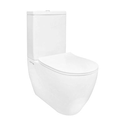 Vaso monoblocco filomuro rimless completo di sedile soft close