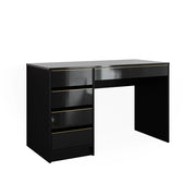 Vicco Scrivania Nero lucido 55 x 120 cm con cassetti