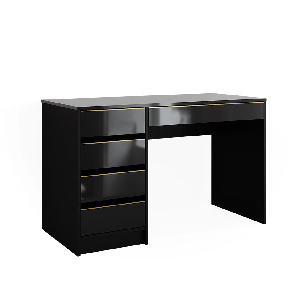 Vicco Scrivania Nero lucido 55 x 120 cm con cassetti