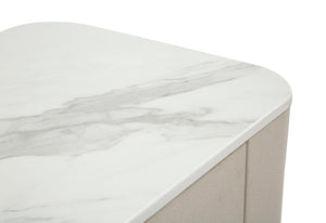 Comodino Beauty 60x47x40 cm in Legno MDF e Metallo Crema/Oro