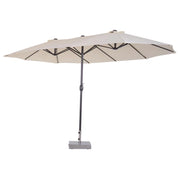 OMBRELLONE CON DOPPIO TETTUCCIO DA ESTERNI 460 X 270 X 240 BEIGE E MARRONE