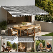 Awning Fabric Anthracite And White 6x3 M