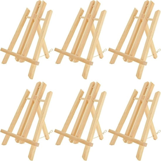 Tavolo da Pittura in Legno per Display di Arte - Tavolo da Disegno per Canva - Supporto per Pittura e Disegno - 30 cm - Tavolo da Disegno per Studio - 6 pezzi.