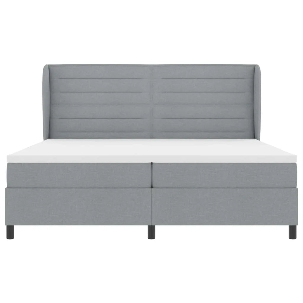 Letto a molle con materasso Grigio chiaro 200 x 200 cm Tessuto 3340522