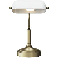 Lampada da Tavolo Regolabile con Interruttore, 26.8x22x39.5 cm, Bianco