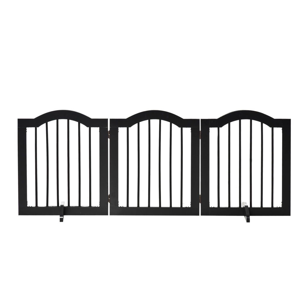 Barriera di Sicurezza per Cani Pieghevole 3 Pannelli ¨C Zephmum ¨C 154.5x29.5x61 cm Nero