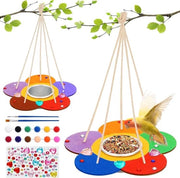 Kit per casa degli uccellini per bambini - 2 pezzi da decorare - Set di falegnameria - Dispensatore per uccellini - Regali DIY per bambini