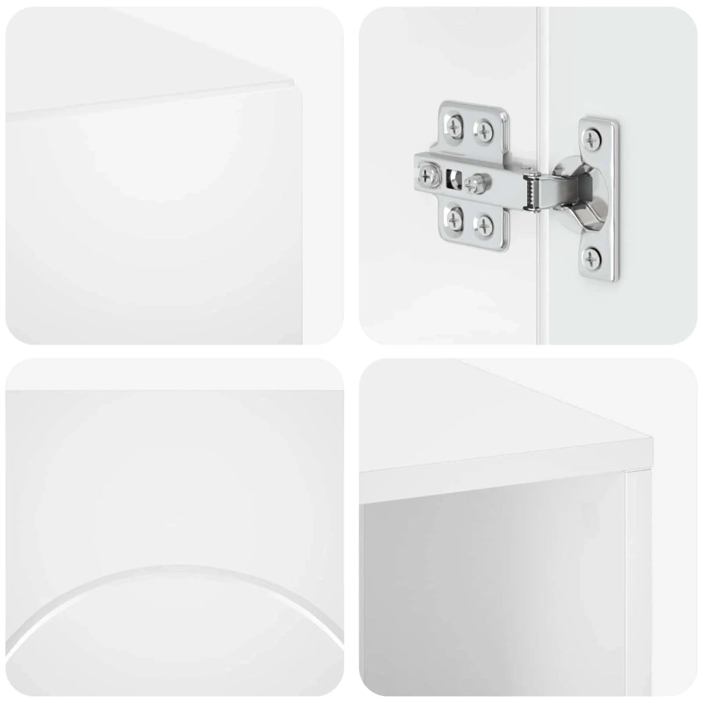 Set mobili da bagno 3 pz Bianco Lucido Legno ingegnerizzato 3433059