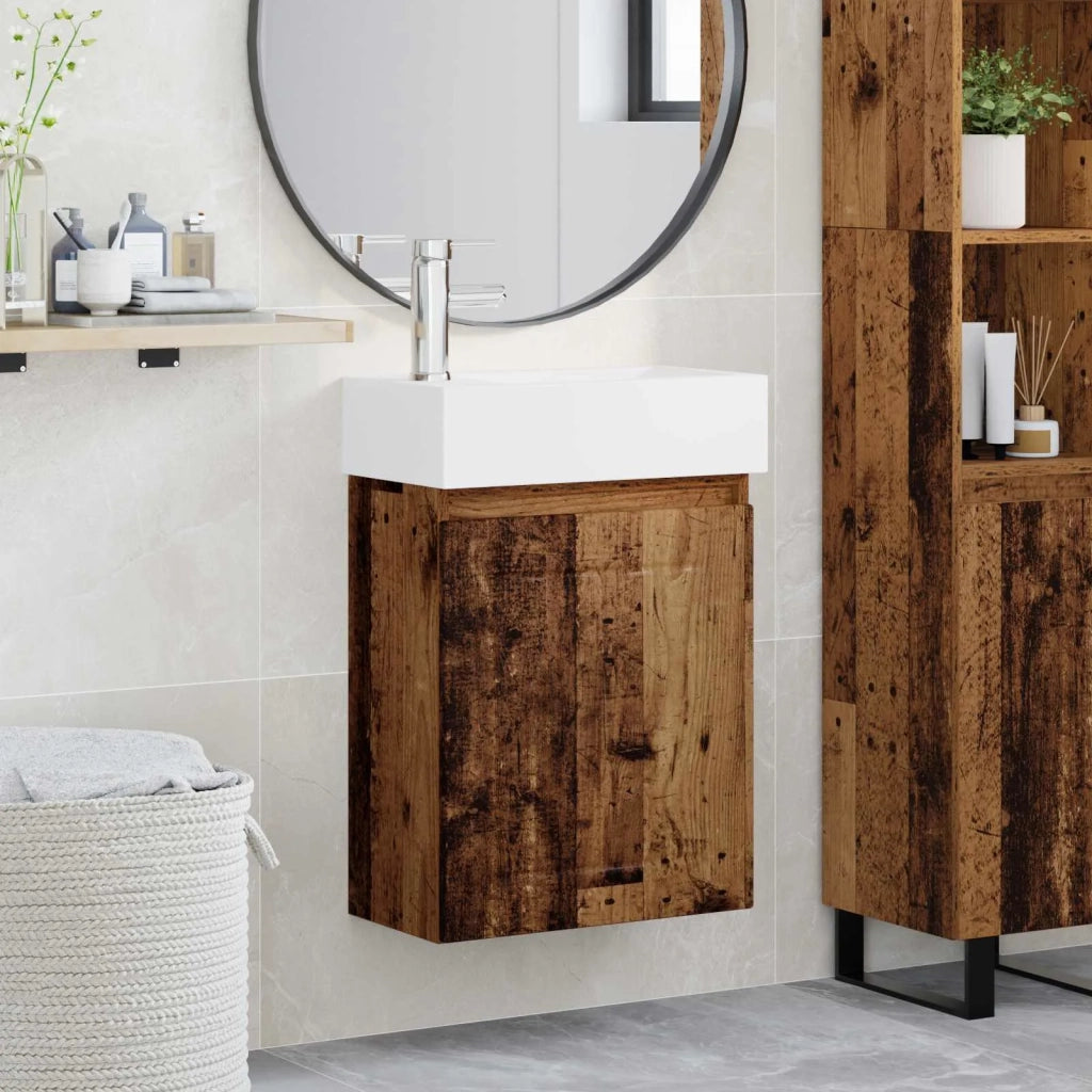 Mobile bagno con rubinetto Legno antico 45,5 x 25,5 x 84 cm