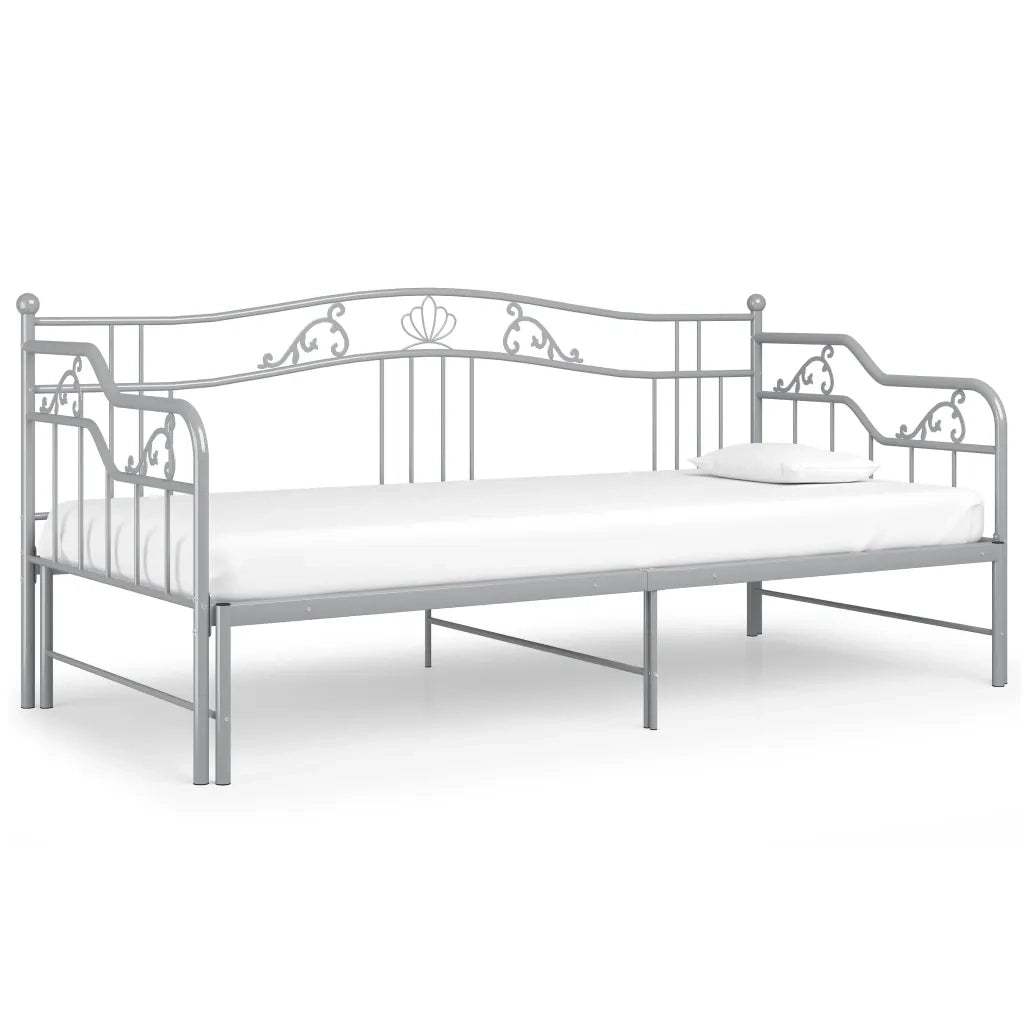 Telaio Divano Letto Estraibile-Struttura Sofa Letto Grigio in Metallo 90x200 cm 438624