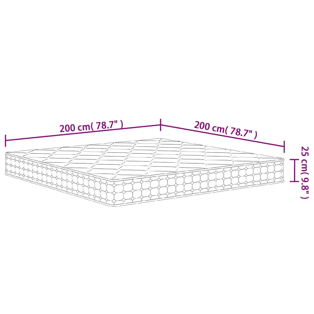 Materasso a Molle Insacchettate Medio Rigido 200x200 cm 3206421