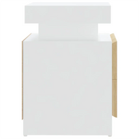 Comodino Bianco e Rovere Sonoma 45x35x52 cm in Truciolato cod mxl 30546