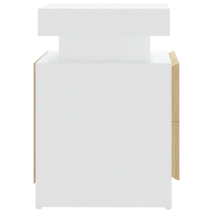 Comodino Bianco e Rovere Sonoma 45x35x52 cm in Truciolato cod mxl 30546