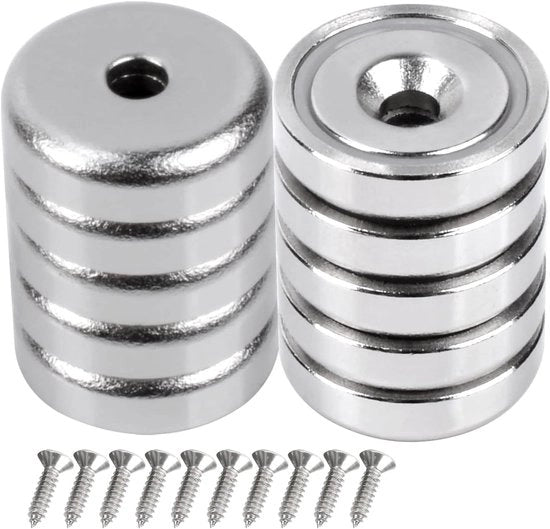 Magnetodi Neodymium con Foro - Extra Potente - 10 pezzi
