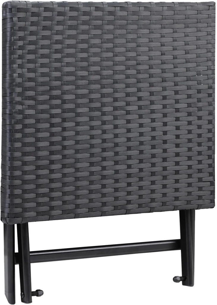 ® Set di 2 Sgabelli Pieghevoli in Polyrattan Max Carico 75 kg 44x40x44cm Giardino Terrazza Balcone Campeggio