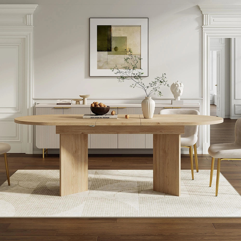 Tavolo allungabile - Xylo - 120-160x80cm angoli arrotondati rovere