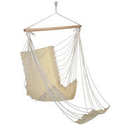 HI Amaca a Sedia con Poggiapiedi Beige in Tela di Cotone 423983
