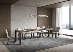 Consolle Allungabile 90-300x40x77 cm Linea Tortora Telaio Antracite