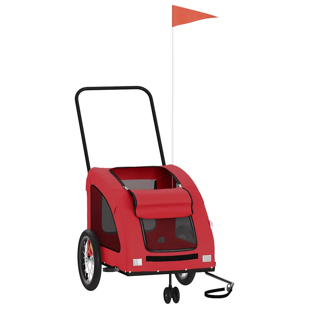 Rimorchio da Bici per Animali Rosso Oxford e Ferro CFW6036839