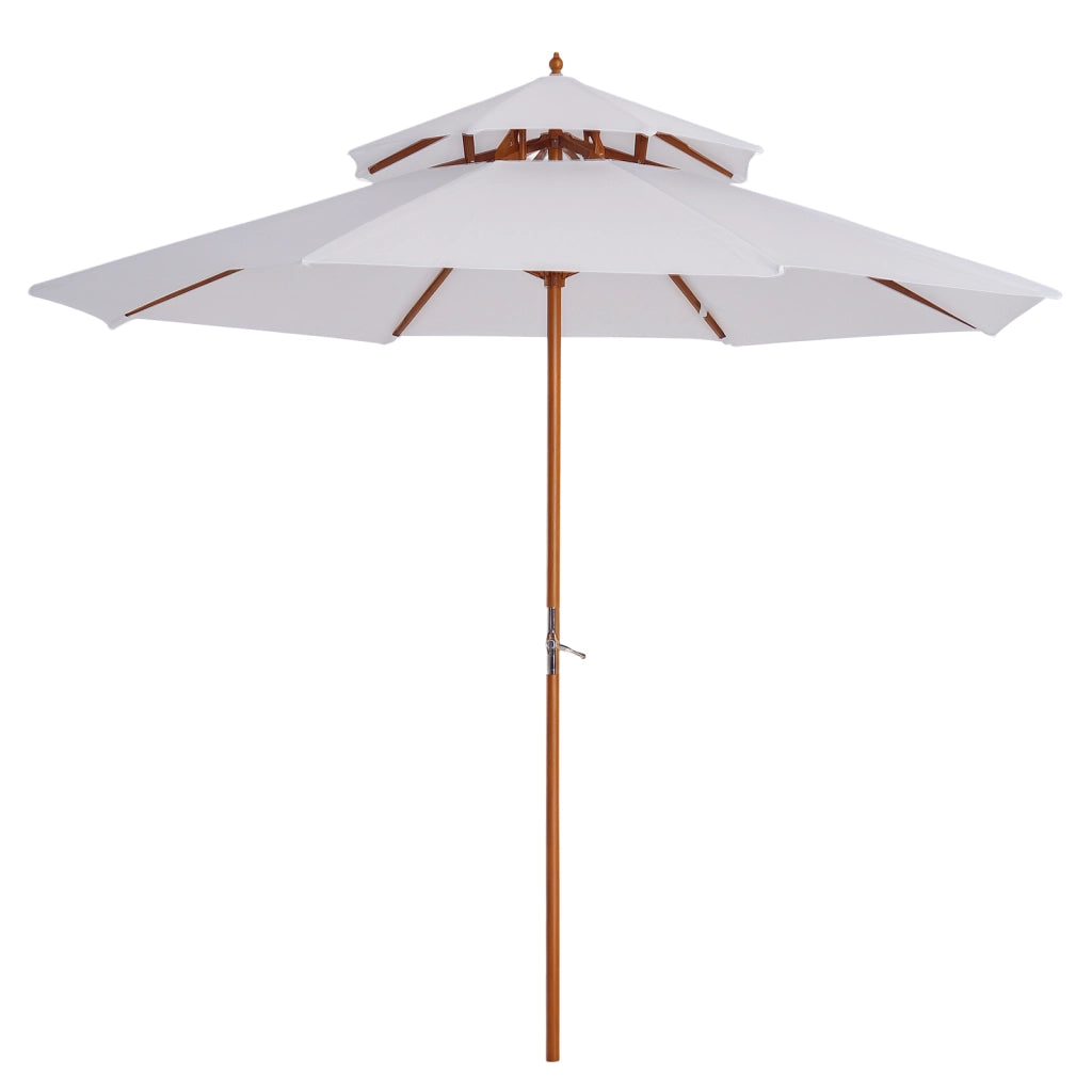 Ombrellone da giardino in legno doppio tetto ¨C zephmum ¨C bianco 300x300
