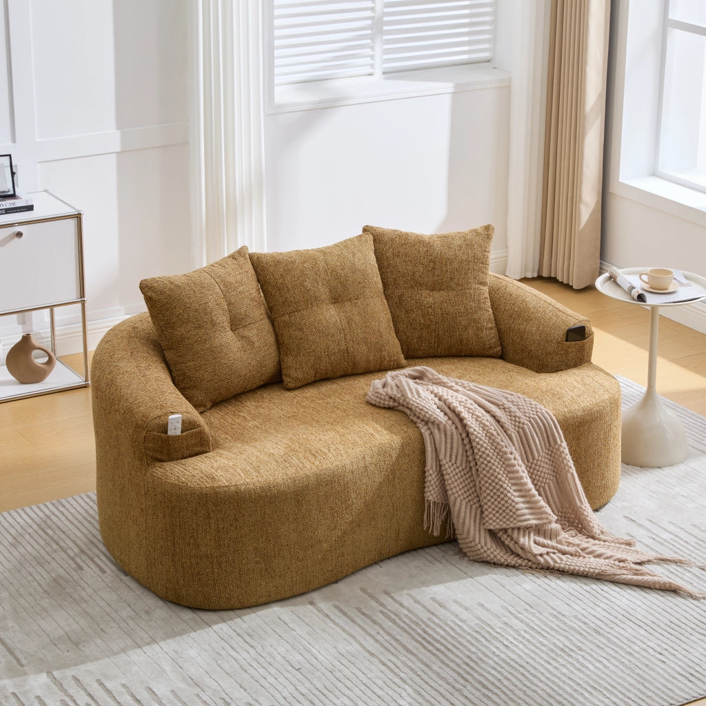 Divano 2 Posti Velluto Chenille con Cuscini ¨C MINIMAL ¨C Grigio