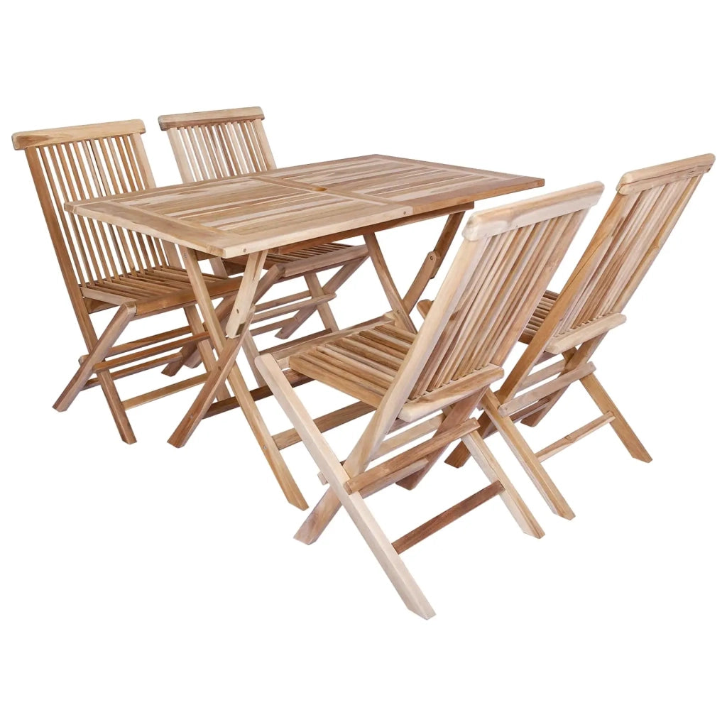 Set di Mobili da Giardino 5 pz Naturale Legno di teak solido 3418858