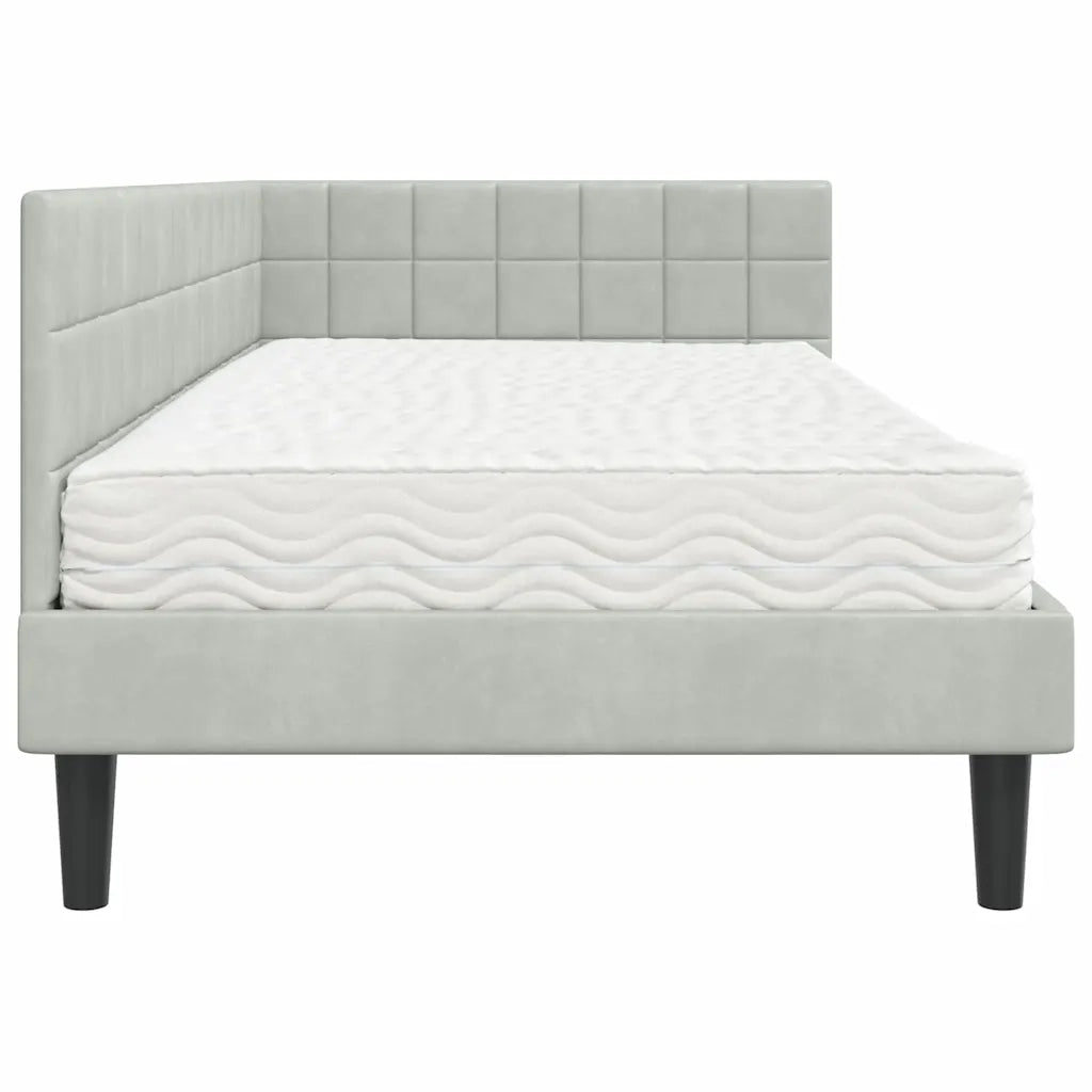 Struttura Letto Angolare con Materasso 2 pz-Giroletto con materasso Grigio chiaro 960605