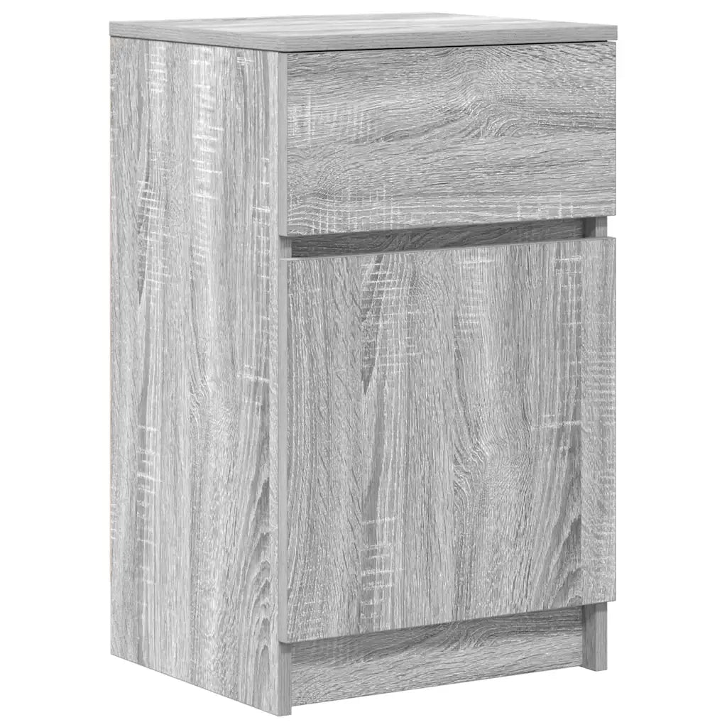 Comodino-Tavolino da notte Grigio Sonoma 39x35x65 cm in Legno Multistrato