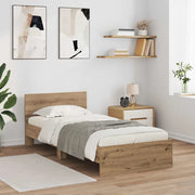 Struttura del letto con testiera Rovere artigianale 90 x 200 cm 885797