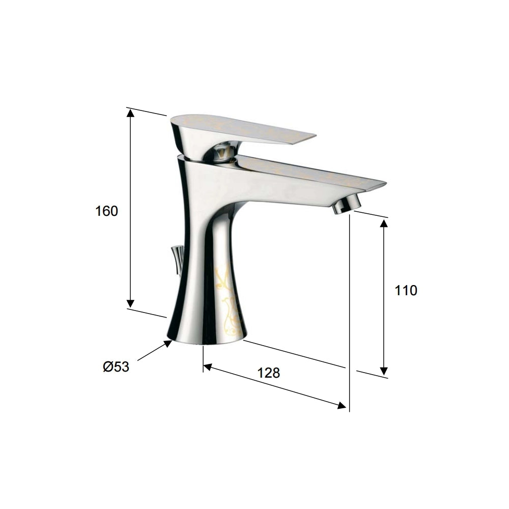 Diva rubinetto miscelatore per lavabo design moderno senza scarico