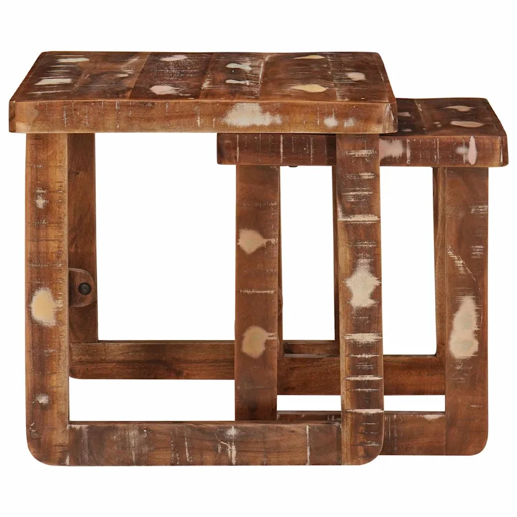 vidaXL Tavoli da Fine Multicolore legno massello di riciclo