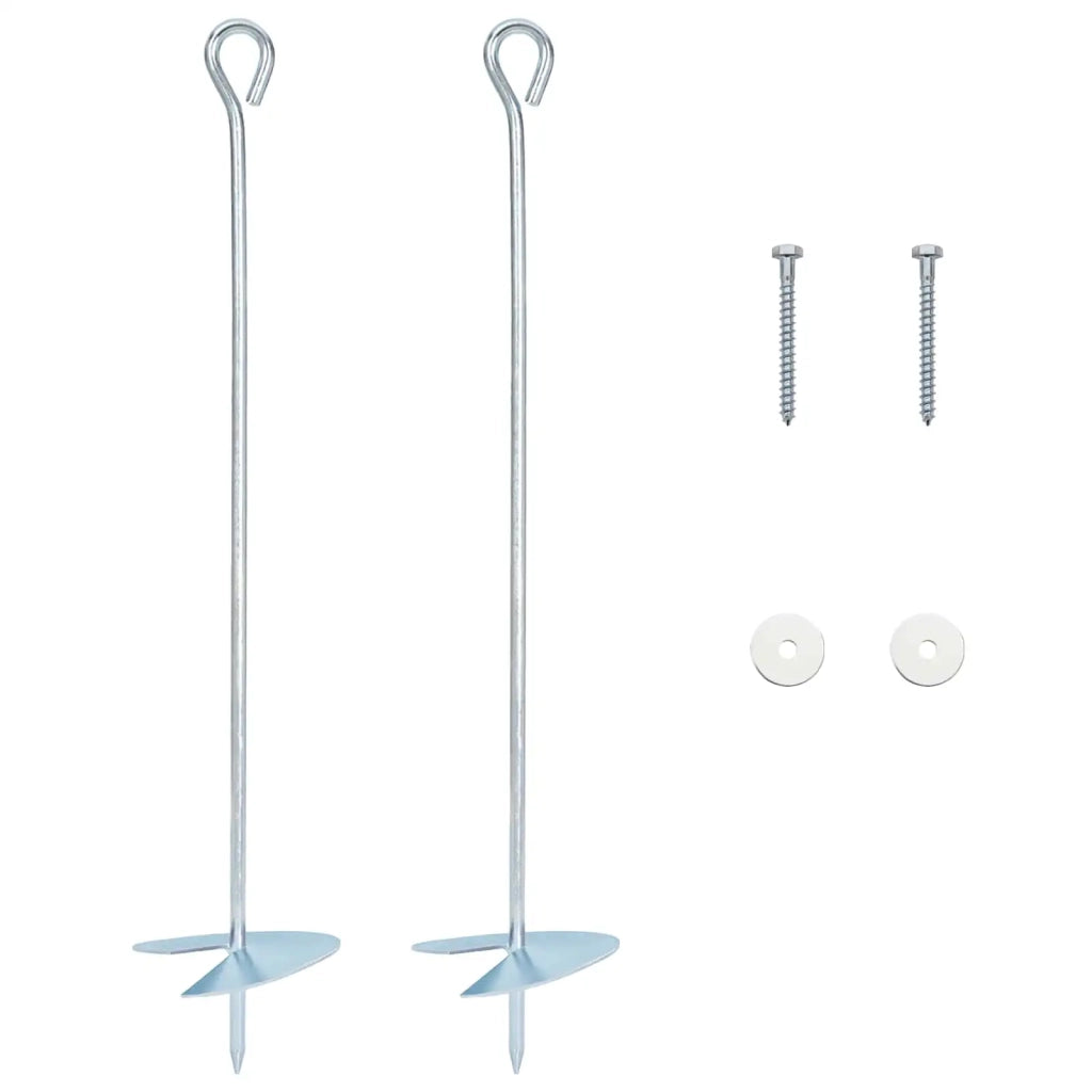 Ancora per Terra 2 pz Argento ?10 x 50 cm Metallo Galvanizzato CFW6058899