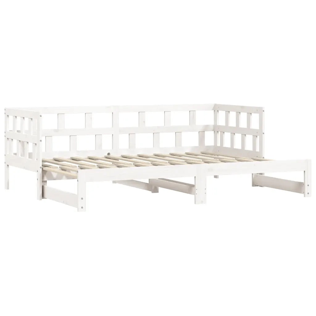 Divano Letto con Letto Estraibile Bianco 90x190cm Massello Pino