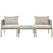 Set soggiorno giardino 2 posti in metallo robusto color verde esterno