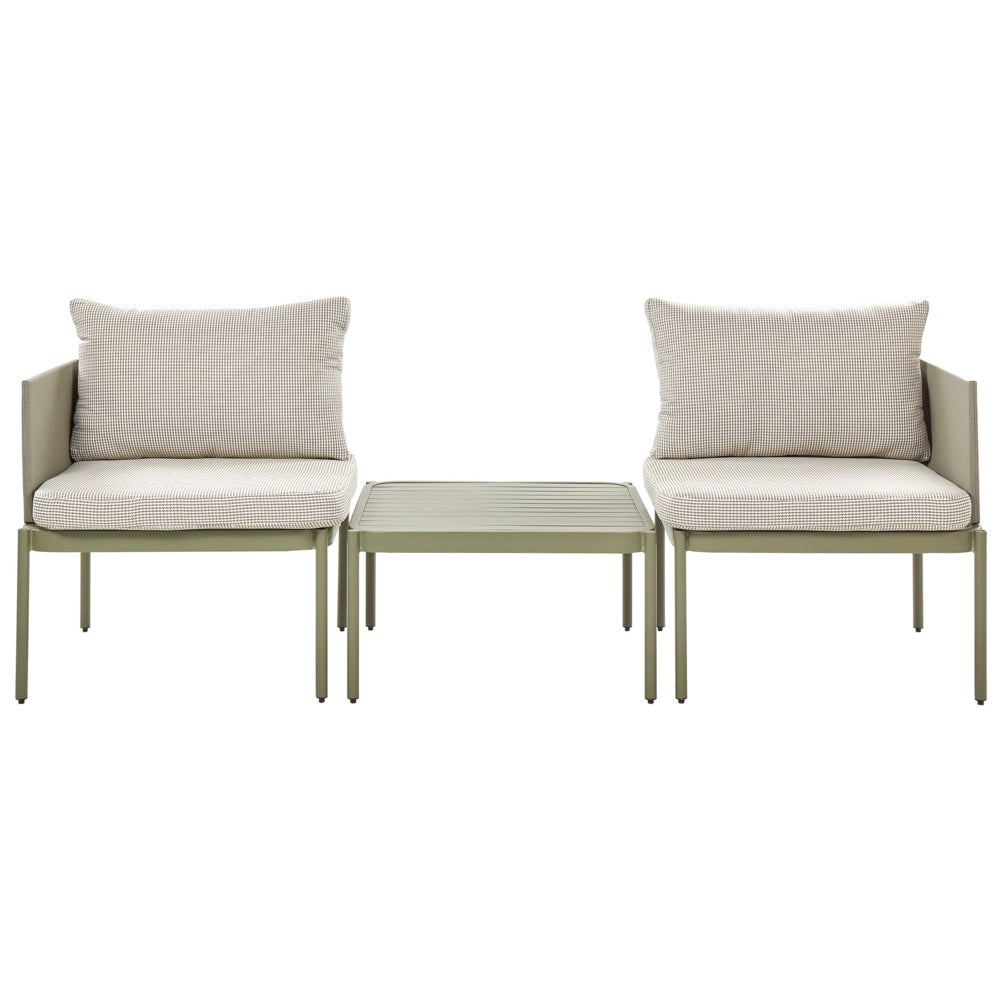 Set soggiorno giardino 2 posti in metallo robusto color verde esterno