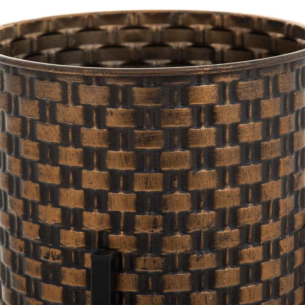 Fioriera in metallo ramato 21,5x21,5x43h