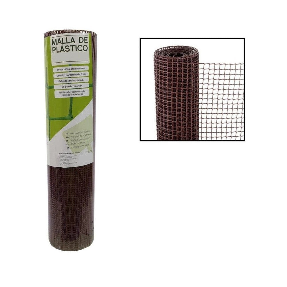 Trade Shop - Rete Di Plastica Protettiva 1x5 Mt Marrone Per Cancelli Recinzioni Balconi 206612 -
