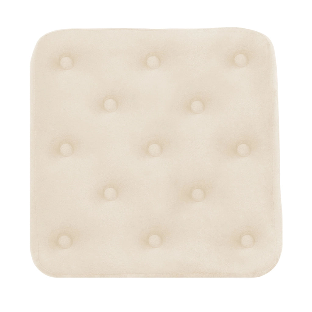 Pouf poggiapiedi quadrato, pouf divano in velluto beige - Otto - PO11OT
