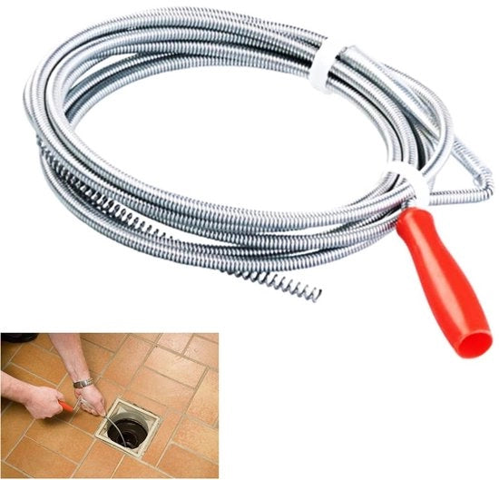 Pulitore di Pozzo a Spirale 3,2 m x 5 mm - Pulente Naturale - Soluzione Flessibile - Duraturo - Manico in Plastica - Adatto per l'Esodo di Pozzo