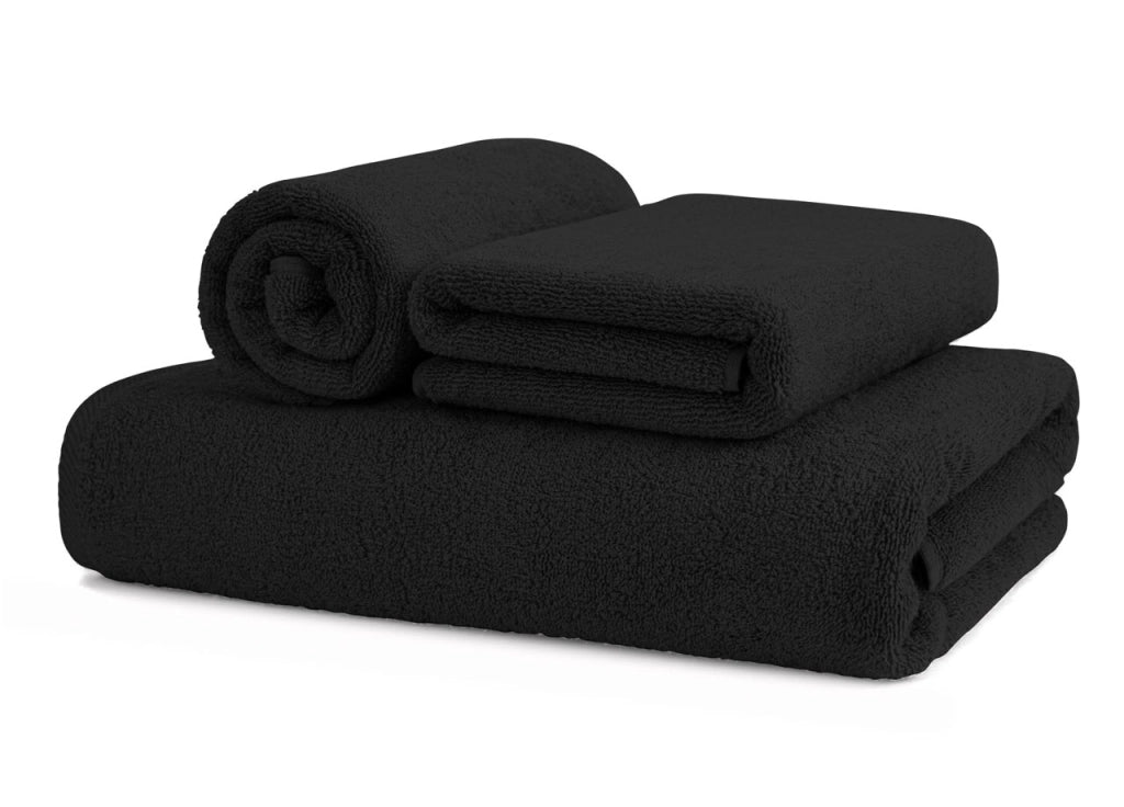Asciugamani Salvietta Bagno In Morbida Spugna Modello Sophie Colore Nero - Salvietta - Nero