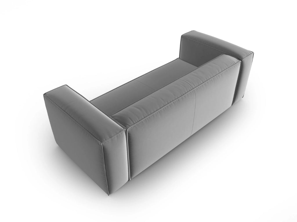 Cosmopolitan Design - Divano "Mackay" 3 posti in velluto grigio chiaro 