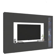 Mobile Soggiorno Alatri, Parete Attrezzata 11 Ripiani Made in Italy, 260x30x180h cm Nero Antracite
