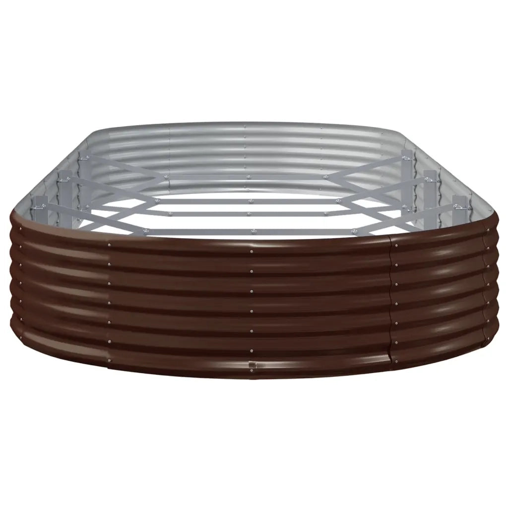 Letto Giardino Acciaio Zincato 373x140x36 cm Marrone 319035
